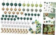 115 PCS Ball Cake Toppers - Mini Balloon Cake Decorations Foam Ball Green Theme