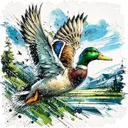 Fabric Panel 8"x8" Mallard Duck 100% Cotton Quilting Panel Square AM1704