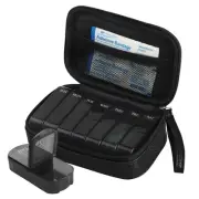 Weekly PU Leather Pill Bag Organizer Case 2 Times a Day, AM PM Daily Pill Box...