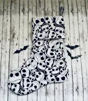 Skeleton Nightmare Christmas Stocking Gothic Fright Handmade