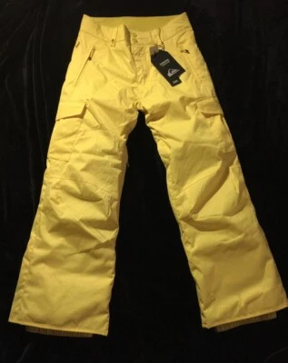 Quiksilver Snowboard Ski Pants Size Youth Medium 12 Color Yellow