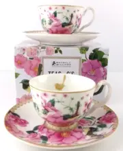 Maxwell & Williams Teas & C's Silk Road Demi Cup & Saucer 85ml Set of 2 White