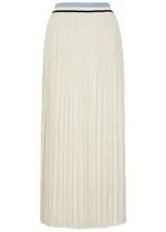 Moncler Pleated Georgette Maxi Skirt - Cream - 40 (UK8 / S) 40 (UK8 / S)