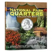 U.S. National Park Quarters - Color Collector Map, Hangs on the Wall - Whitman