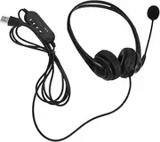 CIYODO Wired USB Headset with Microphone Noise Cancelling Over Ear Headphones for Call Center Comfortable Earmuffs Volume Control for Work Students and Online