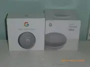 Bundle Google Nest Programmable Thermostat + Google Home Mini Smart Speaker NEW