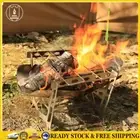 Stainless Steel Fire Pit BBQ Grill Rack Foldable Campfire Wood Burning Stoves *A