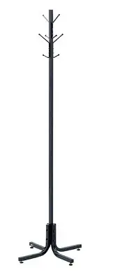 Safco Coat Rack w/4 Double Hooks Black 21” W x 21” D x 70” H Model # 4163BL NEW