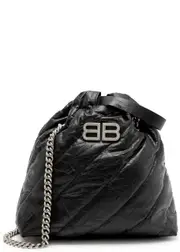 Balenciaga Crush Small Quilted Leather Bucket bag - Black ONE SIZE