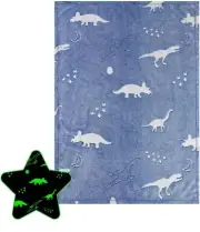 Glow in The Dark Dinosaur Throw Blanket for Boys
