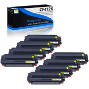 8PK CF412X Yellow Color Toner for HP 410X LaserJet Pro M452nw M477fnw M377dw