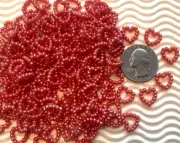 100pc x 1/2" Plastic Faux Pearl Coral Heart Flatback Embellishment/Bridal SB31DC