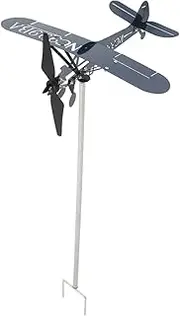 MOBUTOFU Weather Vane Decoration Airplane Garden Decor Airplane Wind Spinner Metal Garden Decor Outdoor Weathervane Spinners for Yard and Vanes Hunter Weather Vane Wind Spinners