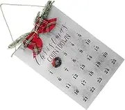 Zerodeko Wreath Calendar Rustic Wooden Hanging Decor for Holiday Celebration Engaging Family Activity to Countdown until Christmas Festive Accent for Home