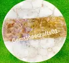 Natural Quartz Agate stone with golden Petrified Table Top, Coffee Table Decor