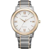 在飛比找PChome24h購物優惠-CITIZEN 星辰 光動能城市手錶-銀x玫瑰金 AW167