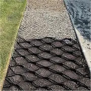 Garden Pathways Ground Grid, 2" Depth Permeable Pavers Gravel Grid for Slope, Subgrade Work, Driveways, Parking Areas, 6.5/10/13/16/19.7 ft Wide(5x6m/16x19.7ft)