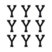 Letters Y Patches Black Iron-On Letters Patch for Clothing Repair 9 Pcs