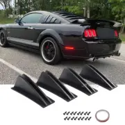 Car Rear Bumper Diffuser Shark 4-Fin Spoiler Lower Lip Splitter For Ford Mustang