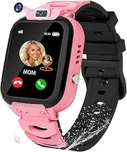 EUNICECG Children's Smartwatch with GPS Phone Watch IP68 Waterproof HD Camera Alarm Clock Games SOS Function for Boys and Girls Digital Gift Christmas or Birthday Gift
