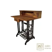 在飛比找momo購物網優惠-【吉迪市柚木家具】工業風造型雙門單抽裁縫機桌 LT-056A