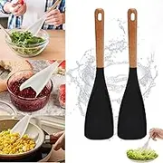 2025 New Multifunction Spatula Spoon,Consensuts Spoon,Consensuts Multi Function Spoon,2-in-1 Multi-Function Spatula Spoon,Silicone Cooking Utensils for Kitchen (Black-2)