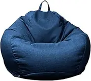 UYSOFRCV Bean Bag Chair, Soft Cotton Linen Zipper Beanbag Lounger Chair Extra Large Memory Foam Furniture Big Sofa for Adults Kids Teens,Dark Blue,S