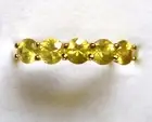 Yellow Sapphire Five-Stone Ring / size 10.25 / 14K Gold over 925 Sterling Silver