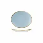 12x Plate 192mmx163mm Churchill Stonecast Duck Egg Oval Crockery Commercial
