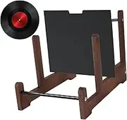 Veemoon Vinyl Record Organizer Display Stand for Vinyl Records Elegant Storage for Living Room Bedroom Rustic Charm with Sturdy Build Home Decor Enhancement