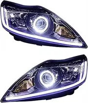 Compatible For Ford Focus 09-14 Headlight Assembly Modification Full LED Front Lamp Dual-lens Xenon Far Light