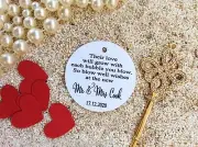 10 Kraft White Gift Tags Wedding Favour Bomboniere Personalised Bubble tags