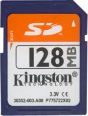 KINGSTON SD Memory Card Secure Digital Card 128MB with free plastic case