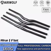 AIRWOLF Full Carbon Fiber Mountain MTB Bike Handlebar Flat/Rise Bar 31.8mm 3K