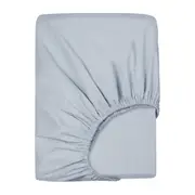 LINENOVA Premium 100% Cotton Fitted Sheet(Double,Silver)
