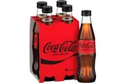 Coca - Cola Zero Sugar Glass Bottle 330ml X 4 Pack