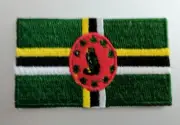 Dominica Flag Iron On Patch 2-1/2" x 1-1/2" (6.3 x 3.8 cm)