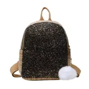 Classic Texture Casual Pompom Girls School Bag Backpack Delicate Creative Design Women Sequins Canvas Travel Book Bagpack