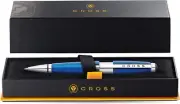 CROSS EDGE NITRO BLUE GEL INK ROLLERBALL PEN WITH CHROME APPOINTMENTS NEW GIFT