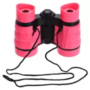 Toy Binoculars 4X30 Compact Foldable Binoculars Shock Proof Pink with Neck Strap