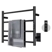 Towel Warmer Rack with 24hr Timer, 4-Bar Matte Black Heated Towel Rack for Ba...