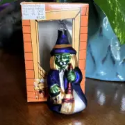 Hand Crafted Glass Halloween Ornament Witch 2001 Target 3 1/2" Tall