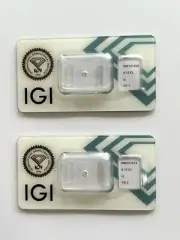 0.26 CT G VS1/VS2 DIAMONDS PAIR In Blister IGI Certified Excellent Pair