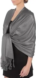 [Kiran Fashion] Luxury Pashmina Scarf Soft Plain Wrap Shawl Stole Hijab Sateen For Evening Dresses