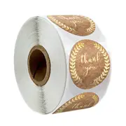 1Inch Round 500Pcs Thank You Sticker wad with Gold Leaf Olive Branch Stickers for Local Handmade Gift Sticker Gold Seal Labels