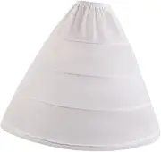 [Tadill] Women Crinoline Petticoat Elastic Waist Bridal Dress Petticoat for Ceremonies White