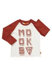 Mooks Boys Nail Baseball Raglan Long Sleeve T Shirt sizes 3 4 5 6 7 Colour White