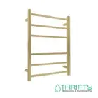 Linsol Spirit 6 Bar Heated Towel Rail Brushed Brass