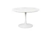 Raimon Furniture Cecil Round Dining Table Marble Effect 120cm - White Sevella