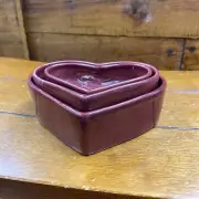 Ganz 3 Pc Red Ceramic Stonewear Heart Shaped Nesting Bowls Dishes Valentines Day
